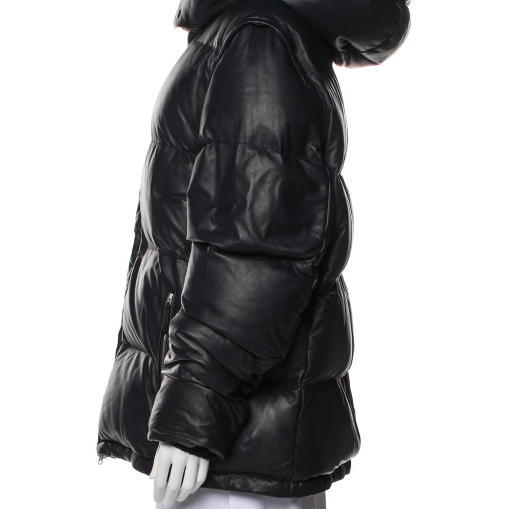 Burberry Detachable Sleeve Hooded Puffer Jacket- Lamb Leather - Picture 7 of 16